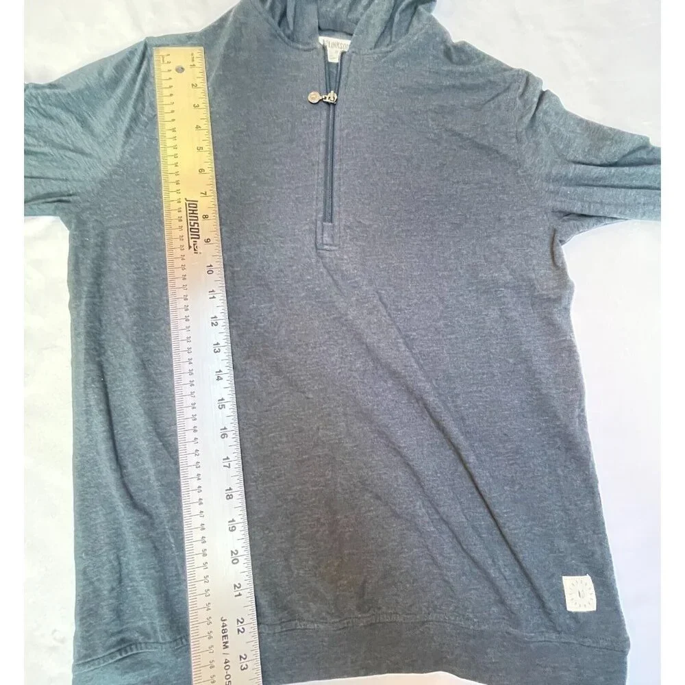 Linksoul Tempus Fugit Mens Small Gray 1/4 Zip Hooded Shirt Pullover Stretch